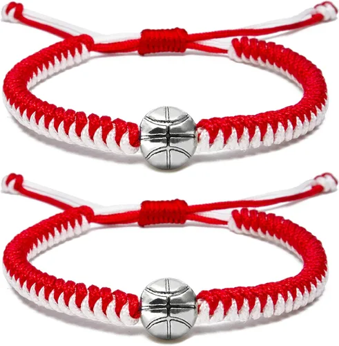 Miniatura 5 de Pulseras de baloncesto MANYC ajustables para niños, niñas y adultos, regalos hechos a mano para jugadores de baloncesto