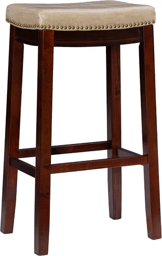 Miniatura 21 de Linon Claridge Taburete de mostrador, negro, 26 x 18 x 12.75 pulgadas