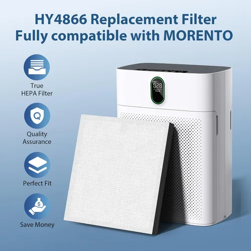 Miniatura 2 de CHIVALZ Paquete de 2 filtros de repuesto HY4866 True HEPA compatibles con el purificador de aire MORENTO HY4866, purificador de aire WESTHEY HY4866