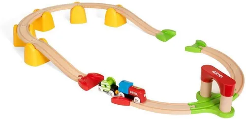 Miniatura 8 de BRIO World 33710 - Mi primer tren de batería ferroviario Juego de 25 piezas de tren de madera para niños pequeños Incluye accesorios y pistas