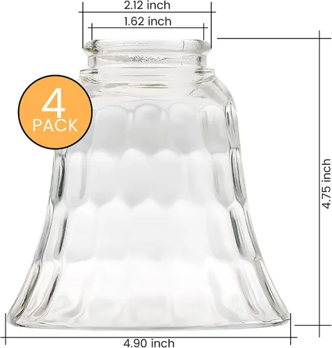 Miniatura 7 de Cubiertas de luz para ventilador de techo, vidrio de repuesto para globos de ventilador de techo, vidrio de reemplazo de lámpara, altura de pantalla