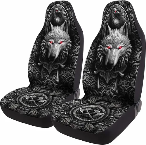 Miniatura 69 de GENANY Horror Nightmare Skellington - 2 fundas de asiento delantero para automóvil, camión, SUV, regalos de Navidad, funda de asiento de cubo