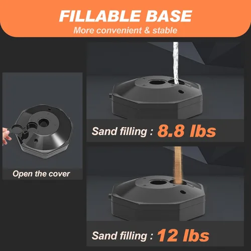 Miniatura 2 de Paquete de 6 Conos de Poste Delineador de Tráfico con Base Rellenable, Barrera de Seguridad Ajustable de Plástico para Control de Multitudes