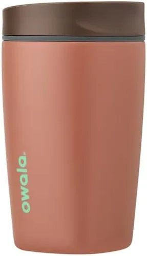 Miniatura 39 de Owala SmoothSip Slider - Vaso de café aislado de acero inoxidable, reutilizable, taza de café helado, taza de viaje para café caliente, sin BPA, 12