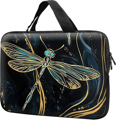 Miniatura 8 de Funda para laptop con asa de 10 pulgadas, impermeable, diseño de lentes de sol de alpaca, funda para computadora compatible con MacBook Air, Pro