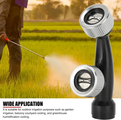 Miniatura 5 de DN15 - Boquilla de doble punta G1/2 pulgadas de repuesto para pulverizador de mochila, para jardín, patio trasero, patio, guardería, cubre más área