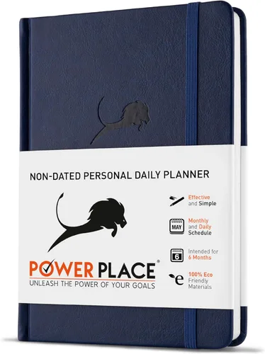 2026 Planificador diario y calendario sin fecha – Organizador de vida de 6 meses para productividad, gestión del tiempo y enfoque | Agenda de 24 Azul