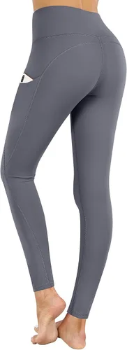 Miniatura 13 de PHISOCKAT Pantalones de yoga de cintura alta para mujer con bolsillos, leggings para mujer con control de abdomen, leggings de entrenamiento