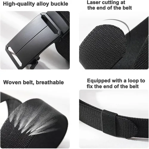 Miniatura 3 de 1.5" Tactical Ratchet Belt for Men, Adjustable Nylon Stretch Strap, Trim to Fit 27"-52" Waist (124cm/150cm)