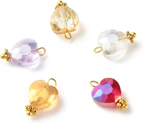 Miniatura 37 de Ipotkitt 100 dijes de cristal colorido con forma de lágrima de cristal facetado para hacer aretes, collares, joyas