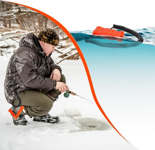 Miniatura 5 de Gisafai Juego de 4 púas retráctiles de seguridad sobre hielo para ICES pesca, patinaje, accesorios de equipo de emergencia, púas portátiles
