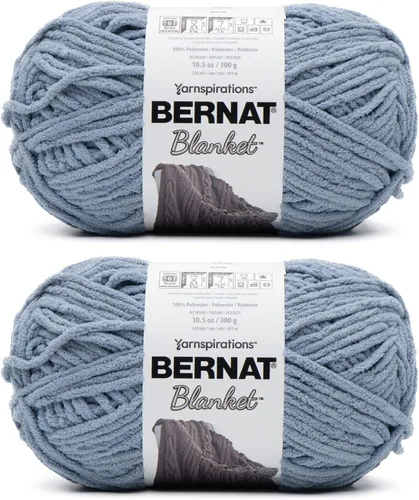 Miniatura 68 de Bernat - Estambre para mantas súper esponjoso acrílico, 2 paquetes de 300g/10.5 onzas, #6, chenilla gruesa de peso pesado para tejer y crochet