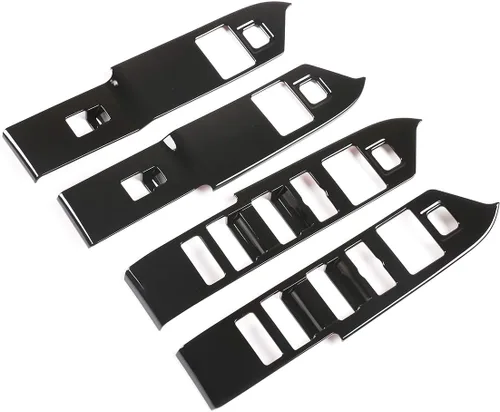 Miniatura 6 de Cubierta de plástico ABS para interruptor de elevación de ventana interior de automóvil para Land Rover Defender 110 2020 (negro brillante)