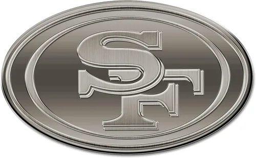 Rico Industries NFL Football Standard Oval Antique Nickel Auto Emblem for Car/Truck/SUV