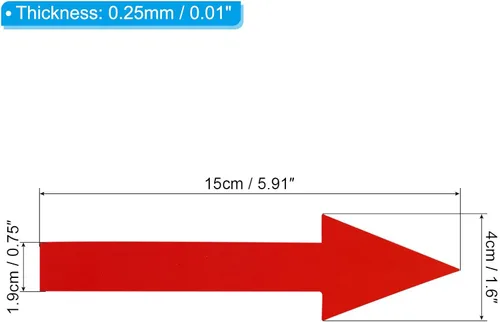 Miniatura 2 de PATIKIL Adhesivo de flecha de 6 x 2 pulgadas, paquete de 24 calcomanías de PVC extraíbles autoadhesivas impermeables para piso, letrero de flecha