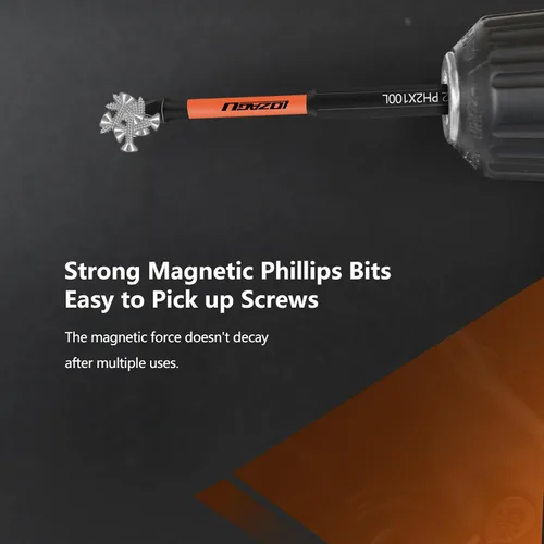 Miniatura 4 de Juego de 12 brocas Phillips #2 Impact Magnetic, S2 Steel, 1 2 3 4 5 6 pulgadas de largo, brocas PH2 de 1/4 de vástago hexagonal Phillips