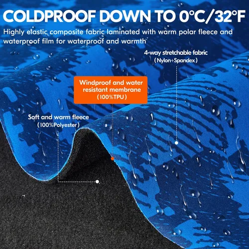 Miniatura 6 de Vgo... Winter Work Gloves for Men,Cold Weather Waterproof Gloves,Freezer Use,Cow Leather,Touchscreen(CA9790FW)