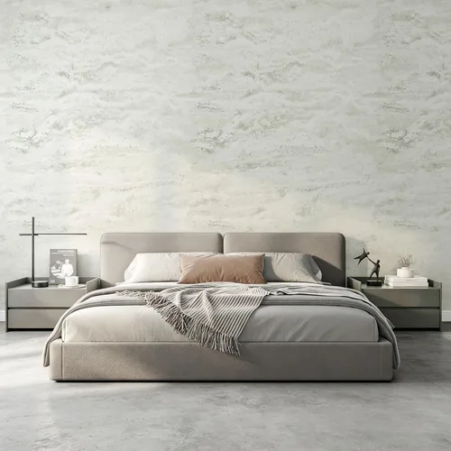 Miniatura 11 de Livelynine Papel tapiz de textura de hormigón autoadhesivo para dormitorio, color blanco, crema, beige, lavado, cemento, texturizado, vinilo