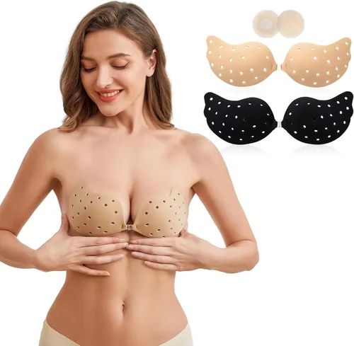 Sujetadores adhesivos para mujer, brasier sin costuras, brasier adhesivo para pechos para mujer, sujetadores sin tirantes con cubierta de pezón