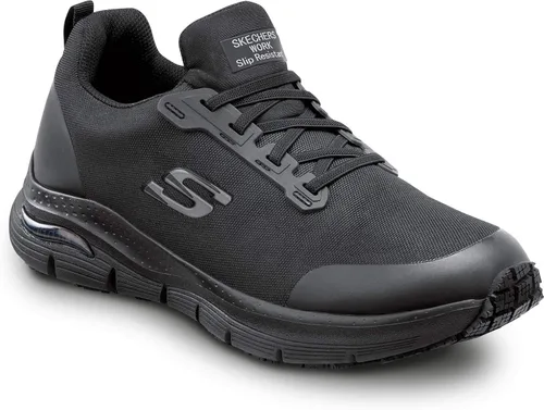 Miniatura 2 de Skechers Zapato de trabajo Jake, para hombre, estilo atlético deslizante, antideslizante, con puntera suave