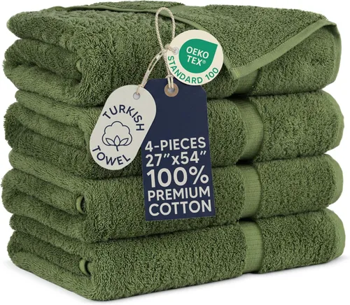 Miniatura 50 de Towel Bazaar Toallas Turcas de Algodón Premium Súper Suaves y Absorbentes (Juego de 2 Toallas de Baño Grandes, Blanco)