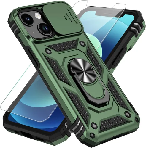 Miniatura 27 de SunStory Funda compatible con iPhone 12 Pro Max con protector de pantalla HD, cubierta de cámara deslizante y soporte de anillo giratorio