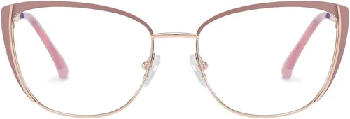 Miniatura 2 de Gafas de bloqueo de luz azul retro para mujer, marco de metal, gafas de ojo de gato