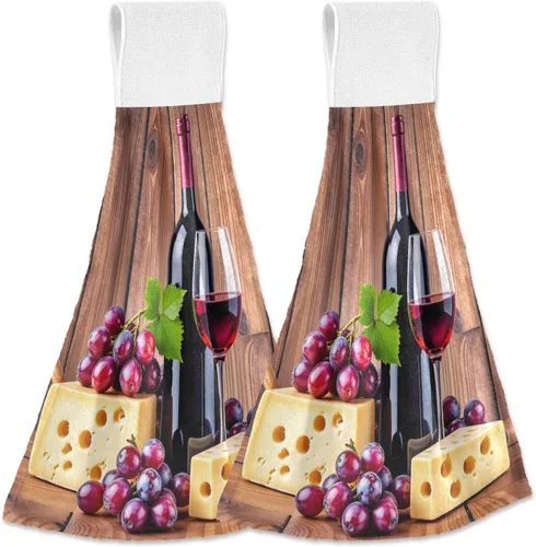 Miniatura 12 de Juego de 2 toallas de cocina colgantes con hojas de arce otoñal, toalla de secado rápido, toallas de té para mesa de baño, gimnasio, decoración