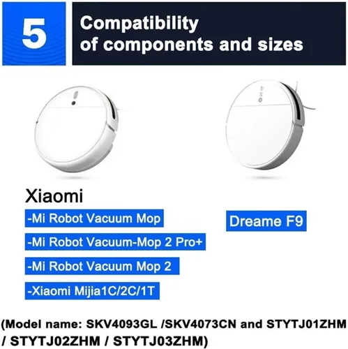 Miniatura 7 de Filtro Hepa Cepillo lateral principal Trapeador, compatible con Xiaomi Mijia 1C 1T Mi Robot, compatible con aspiradoras robóticas Dreame F9