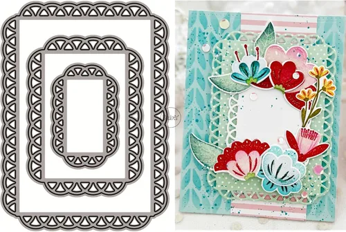 Miniatura 26 de DzIxY One Cloud Border Label Troqueles de corte de metal para kit de fabricación de tarjetas, troqueles de papel de gofrado, plantillas de máquina 6