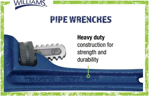 Miniatura 9 de Williams 13518 Llave de tubo de hierro fundido, 8 pulgadas
