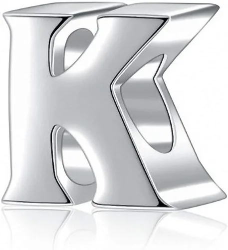 Dijes de plata de ley 925 con letras del alfabeto que se ajustan a pulseras estilo Pandora, cuentas iniciales de la A a la Z para esposa, mamá,