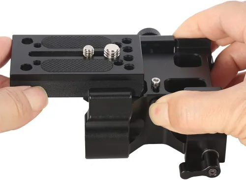Miniatura 5 de NICEYRIG Placa base de varilla de liberación rápida de 0.591 in para Manfrotto 500/501/577/701, placa base de trípode de cámara 2 en 1 - 493