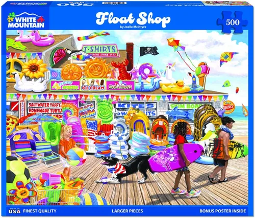 Miniatura 2 de White Mountain Rompecabezas de 500 piezas para playa de verano con piezas grandes, regalo para adultos de 18 x 24 pulgadas - Float Shop