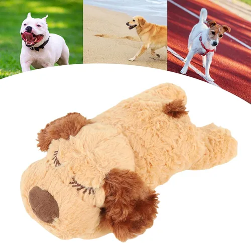 Miniatura 9 de Juguetes, animal de peluche interactivo con latido del corazón real, juguete de felpa suave y cómodo para gatos y perros, ayuda calmante