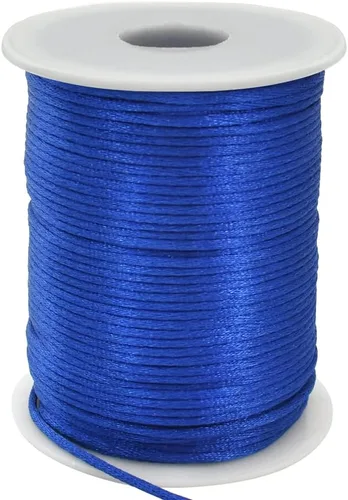 Miniatura 12 de TONIFUL 1 mm x 100 yardas de cordón de nailon blanco satinado para hacer pulseras, cordón de macramé cola de ratón, cordón de cuentas a granel