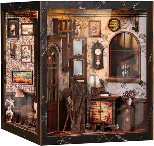 Miniatura 18 de DIY Book Nook Kit with LED Light, Miniature Dollhouse, 3D Wooden Puzzle, Bookshelf Insert Decor Craft Gift (750 PCs Windsor Castle)