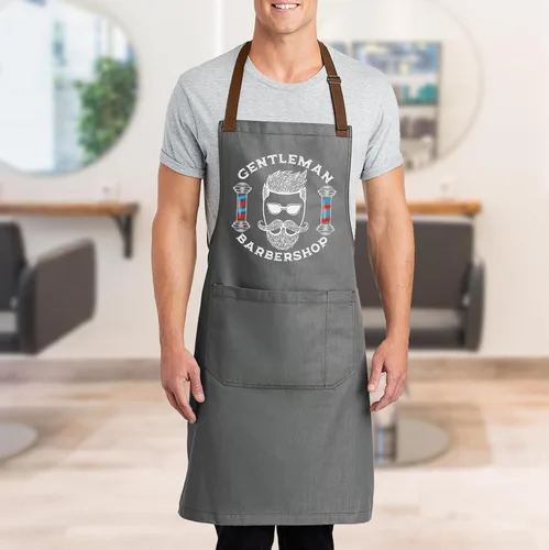 Miniatura 4 de TEEAMORE Delantal de peluquero Peluqueros Hombres Estilista Salón Delantales Dos Grandes Bolsillos Aseo Barbería.