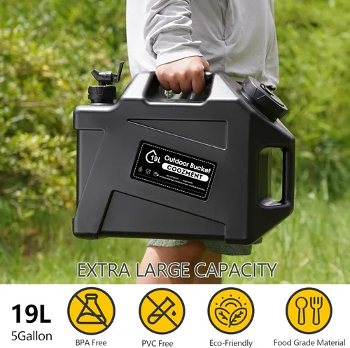 Miniatura 6 de COOZMENT Contenedores de agua de 3.2 galones/5 galones con grifo, jarra de agua sin BPA, tanque de agua verde militar, contenedores