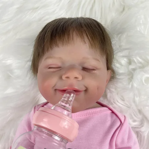 Miniatura 8 de Muñecas Reborn Baby Girl, 18 pulgadas realistas recién nacidas muñecas durmiendo con vinilo de silicona suave de cuerpo completo, muñecas de bebé