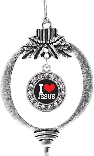 Miniatura 85 de Inspired Silver - Twin One - Adorno festivo de Navidad de plata - Adorno festivo de árbol de Navidad con dije de círculo y circonita cúbica