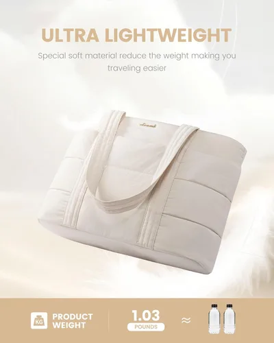 Miniatura 7 de LOVEVOOK: bolsa de mano para mujer, bolsa de trabajo grande acolchada para laptop, bolsa de viaje ligera con cremallera, regalos para mujer