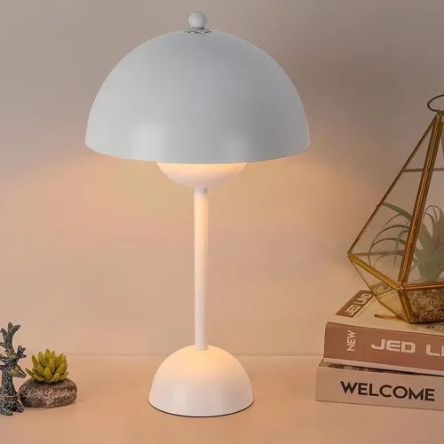 Miniatura 11 de COSYLUX Moderna lámpara de mesa pequeña para dormitorio, bonita lámpara de lectura con pantalla de cúpula reflectante para sala de estar, habitación