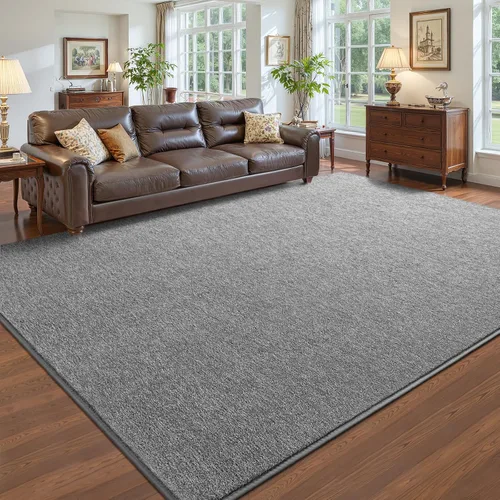 Miniatura 24 de Pettop - Alfombras para dormitorio y sala de estar, 6x9 Beige alfombras de espuma de memoria espesada para interiores, alfombra moderna estética