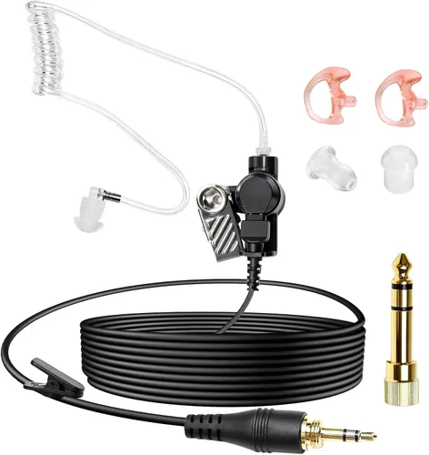 Miniatura 7 de WODASEN IFB - Auricular de 0.138 in de anclaje en el monitor de oído utilizado en el escenario en la cámara, auricular profesional con conector