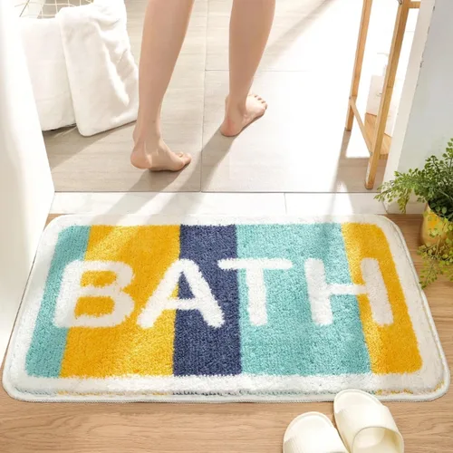 Miniatura 2 de Alfombras de baño de lujo, de 0.78 pulgadas de grosor, extra suaves, absorbentes, no se desprende, se lavan a máquina, alfombra de felpa lanuda Aa001