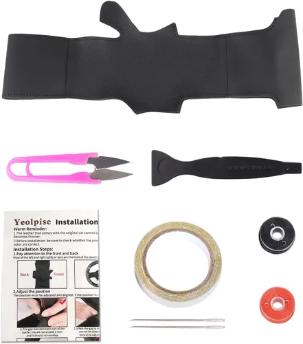 Miniatura 2 de Funda para volante de piel de microfibra para Honda Civic Sport 2015/Civic Tourer 2014/Civic Sedan Natural Gas Hybrid 2013/Civic Si Sedan Coupe