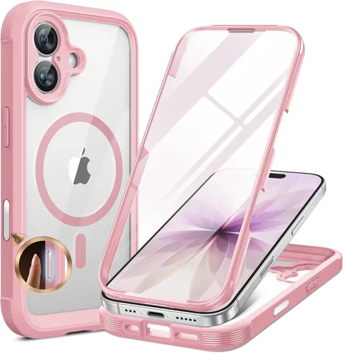 Miniatura 120 de Miracase Funda para iPhone 13 de 6.1 pulgadas, [sin burbujas] funda de teléfono de cuerpo completo con pantalla de vidrio completa integrada, sin