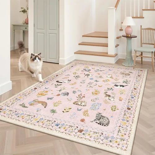 Miniatura 148 de Alfombra de pasillo Soalmost 2'6" x 10' lavable, alfombra antideslizante para cocina, baño, lavandería, alfombras vintage ultra delgadas para Beige