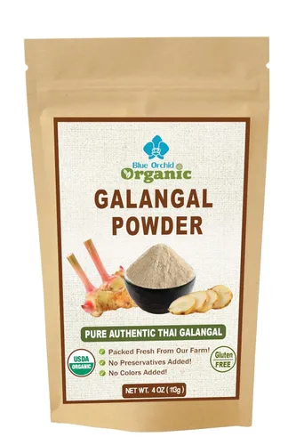 Polvo de galanga orgánico de 4 onzas – Condimento de especias Galanga en cocina asiática – para cocina tailandesa, indonesia y malaya